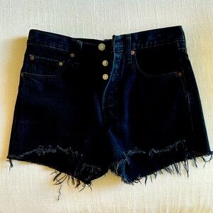 Levi’s black denim shorts